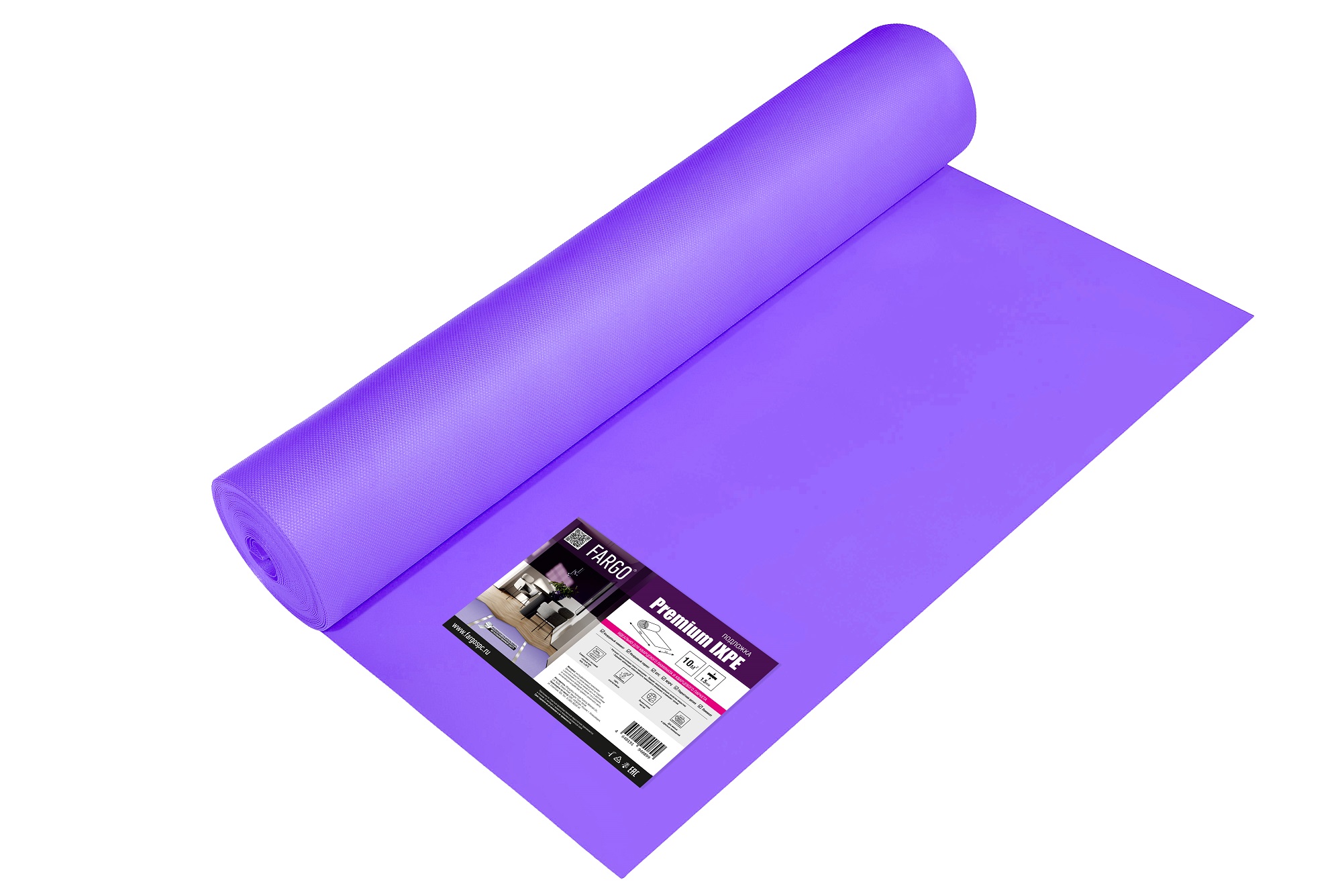 Подложка Fargo Премиум из сшитого полиэтилена (IXPE) 1м*10м*1,5мм (1 рул.- 10м2)